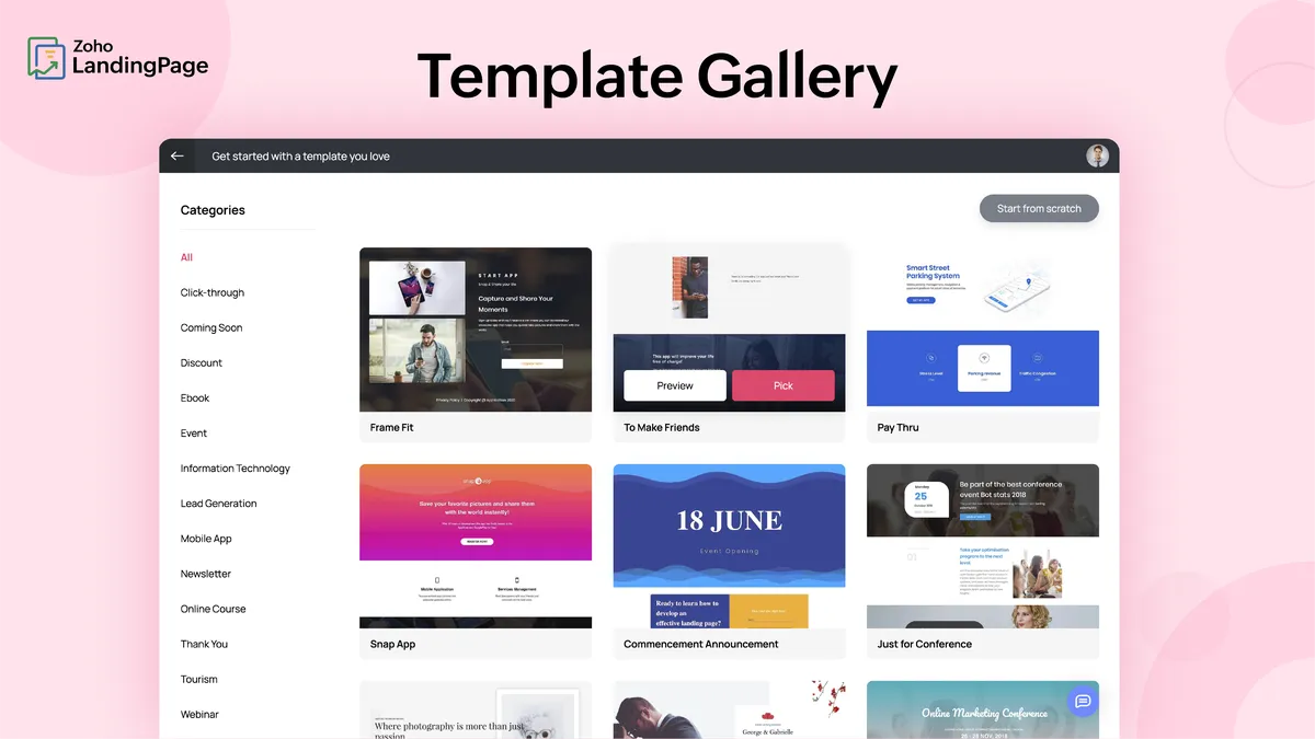 Zoho Landing Page : test de l'interface de ce logiciel de landing pages pour entreprise Zoho Landing Page : test de l'interface de ce logiciel de landing pages pour entreprise