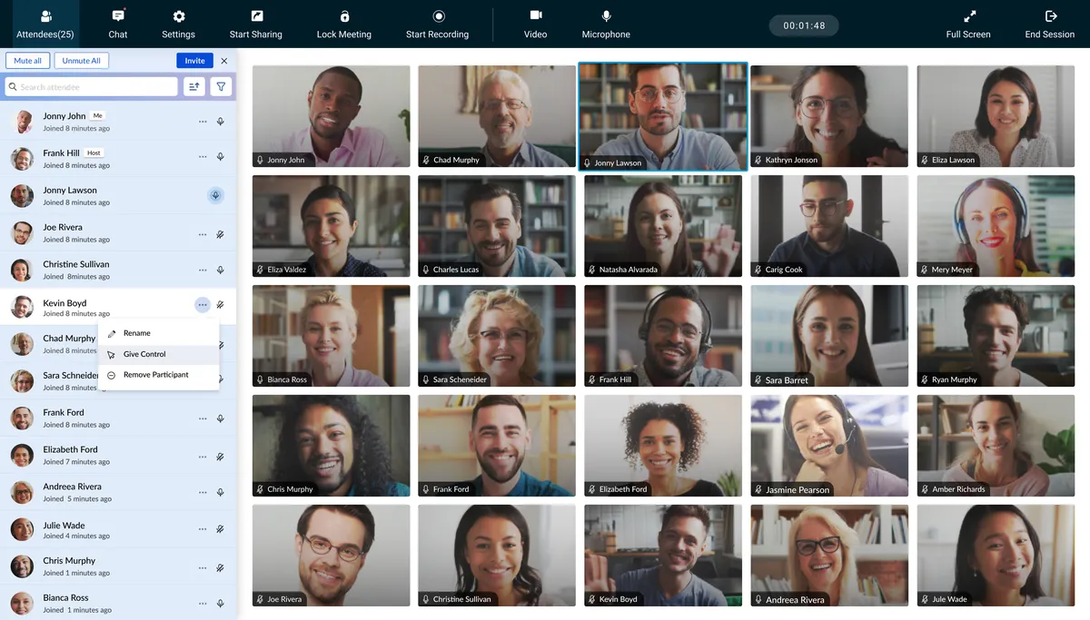 Zoho Meeting : test de l'interface de ce logiciel de visioconférence pour entreprise